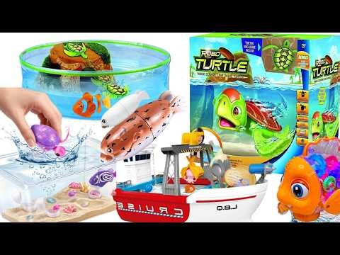 PART 3| Unboxing THE ULTIMATE Robo Turtle & Sea Animal Aquarium! asmr