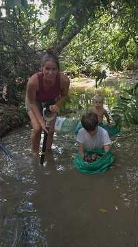 We're making a little dam in the creek for the kids #homesteading #offgridliving