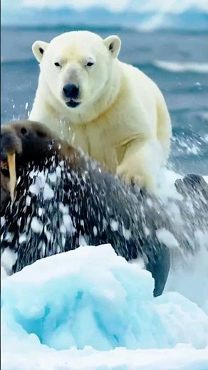 Polar Bear vs Walrus Brutal Arctic Encounter