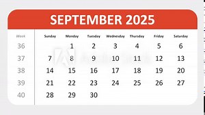 September 17, 2025: Animated 2025 planner showcasing September calendar, highlighting September 17th with space for tasks, notes, and to-do lists. Stock Video