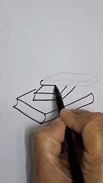 How to draw a stack of books 📚 for beginners #drawing #sketch #easydrawing #booklovers