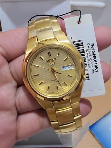 texturized gold dial gold plated Seiko 5 automatic #parenggil #takeurtimeshop