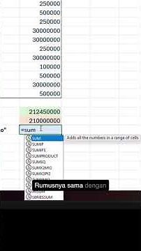Tutorial penggunaan SUM, SUMIF, dan SUMIFS di Excel