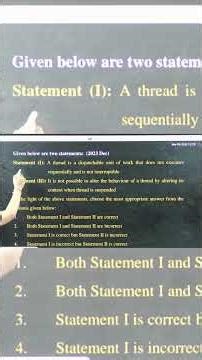 UGC NET ICT PYQ | Thread Characteristics Statement Based Question | Operating System Reel