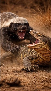 Honey Badger vs Monitor Lizard | Fearless Battle in the Wild 🐍🔥