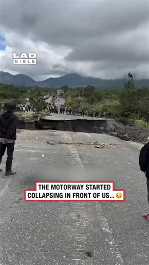 LADbible on Instagram: "It's like something from Final Destination 😲⁠ ⁠ According to civil engineers, roads can collapse when they're built on unstable or poorly prepared ground, including areas with soft soil, sinkholes, or shifting foundations. ⁠ ⁠ Over time, water erosion, underground voids, or geological movement can weaken the base layers, causing the surface to crack, sag, or suddenly give way.⁠ ⁠ It’s a stark reminder of how critical proper site assessment and ground reinforcement are in