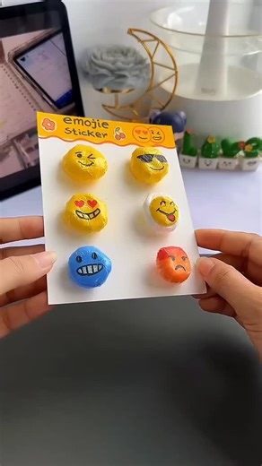mukta_art_and_craft on Instagram: "DIY squishy emoji stickers 😛✨ #reels #art #diy #muktaartandcraft #facebookpageviral"