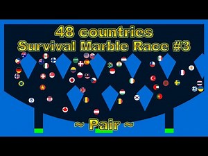 Pair ~48 countries marble race #3~ in Algodoo | Marble Factory