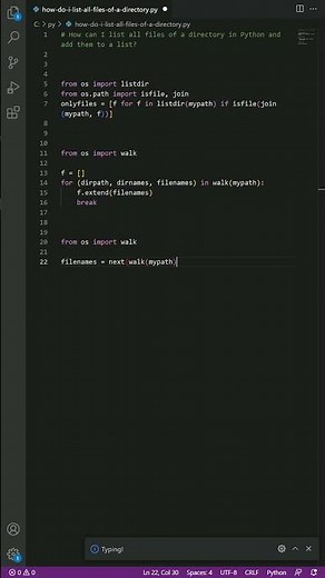 python - How do I list all files of a directory?