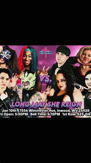 World Domination Wrestling Alliance Long May She Reign Saturday, January 10, 2026 🌎 - Inwood, West Virginia, USA 🏟 - South Berkeley Volunteer Fire Company 📍 - 7556 Winchester Avenue 🚪- 5:30PM 🛎️ - 6:15PM 🎟 - Front Row: $25.00 🎟️ - General Admission: $20.00 Card Subject to Change - WDWA Women’s Championship: “Temptatious” Tiphani Grady (c) vs Keeley Capri - 20 Woman Over The Top Rope Rumble Match - Singles Match: “La Chica del Hola! Hola!” Nahir Robles vs Christyan - Tag Team Match: The Go