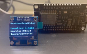 基于ESP8266和OLED硬件，采用micropython编程，实现时间和天气显示