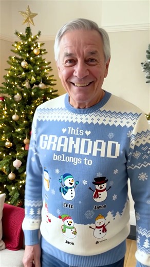 Personalised Ugly Sweater "This Grandad Belongs To Snowman" for Dad & Grandad