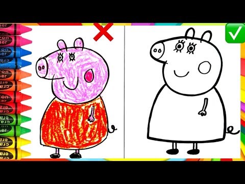 Mummy Pig Drawing Easy | How to draw peppa pig family | peppa pig drawing