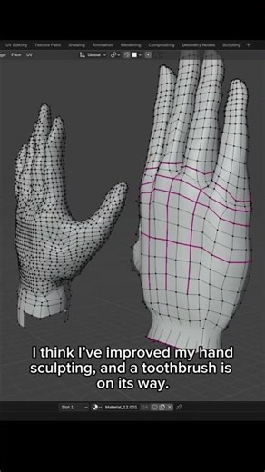 #sculpting #blender #hand