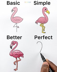 Learn to Draw a Flamingo - Basic vs Perfect | Did you know?