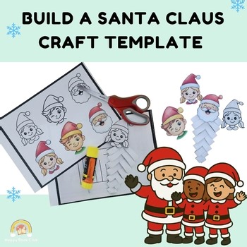 Build a Santa Claus Craft Template  Christmas Cut & Paste Activity Fine Motor