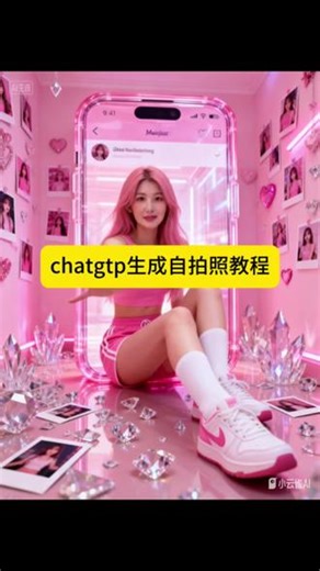 chatgtp生成自拍照 #粉色系pinkpink #一种很新的po图方式 #小云雀AI #小云雀AI一键图片设计