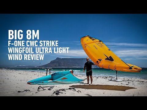 F-ONE STRIKE CWC 8M REVIEW. ULTRA LIGHT WIND WINGFOILING. Naish 2450 Foil & Rocket v2 105 ltr board.