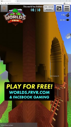 Race, jump across obstacles and so much more in Worlds FRVR today! #worldsfrvr #frvr #gaming #facebookgaming