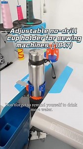 Adjustable no-drill cup holder for sewing machines. (1847)