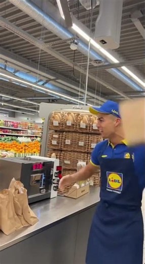 Ronaldo's Surprise Shift at Lidl! You Won't Believe His Reaction! #CR7 #Funny