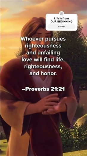 Proverbs 21:21 OUR BEGINNING ORDER