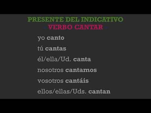 CANTAR: PRESENTE DEL INDICATIVO - CONJUGACIÓN DE VERBOS EN ESPAÑOL