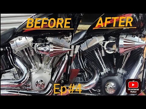 PART 4- 2007 HARLEY DAVIDSON SOFTAIL STANDARD - Engine Black-Out- HOW TO: Paint Your Harley Engine!