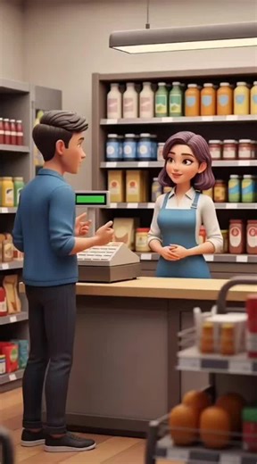 Learning English at the Grocery Store A young man tries to buy groceries but keeps mispronouncing words. The shop assistant corrects him, turning the moment into a practical English lesson. #LearnEnglish #conversationenglish