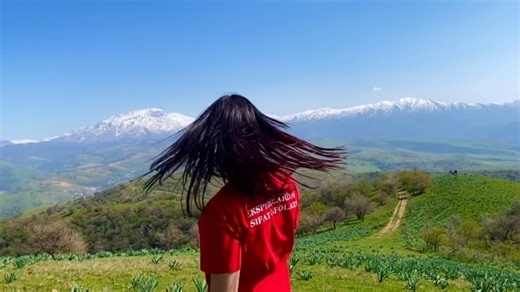 Free video - Young Woman, Mountains, Nature