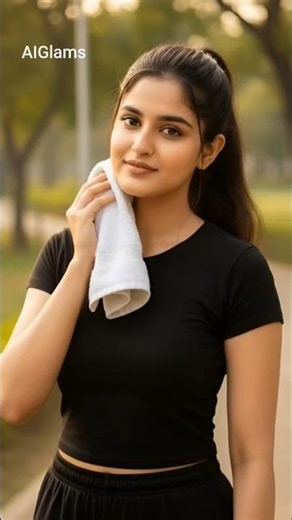 ✨🌸 Grace Black Crop Top & Black Joggers Lifestyle Glow Look for Modern Fashion Fans! 👑 | #AIGlams