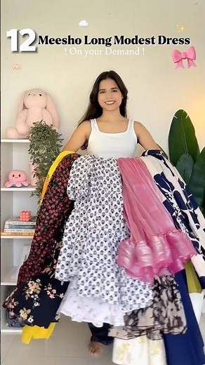 12 Meesho Modest Dress haul 💗✨ #meesho #haul #trending #viral #ytshorts #meeshohaul #dresshaul