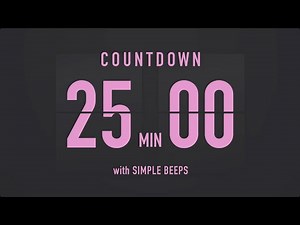 25 Minute Countdown Timer ⏳ Flip Clock with Simple Beeps 💕🖤