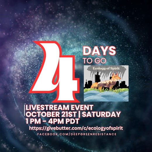 Our planet is in crisis. And while the wealthy and governments pour trillions into technological so-called “solutions,” things are spiraling out of control. What if solving the ecological crisis depended on falling in love with the natural world, and acting to defend those we love? What if a biocentric worldview — one which places the natural world at the center of our morality — could help us access the courage needed to stop the destruction? On October 21st, join us for special 3-hour live str