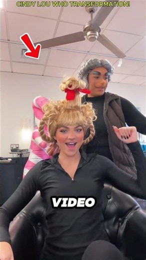 Insane Cindy Lou Who Wig Transformation! 🎄✨ #shorts