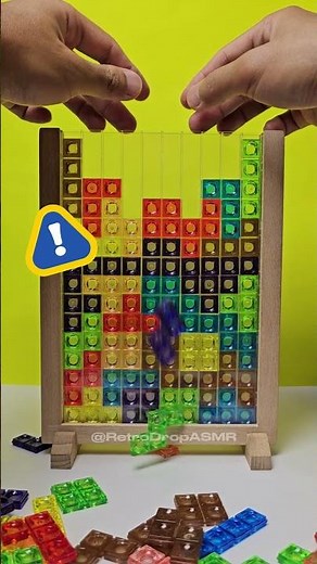 Playing physical Tetris like a real 8-bit game 🧱🔊 #oddlysatisfying #gaming