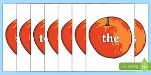 Year 1 Common Exception Words on Red Apples