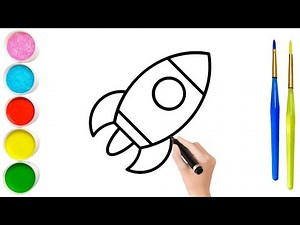 How To Draw Rocket Step By Step For Kids | Easy Rocket Drawing | Space Drawing For Kids