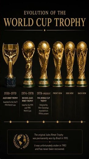Evolution of the FIFA World Cup Trophy (1930–2026) 🏆 #fifaworldcup