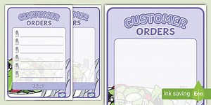 Restaurant Role Play Note Pad