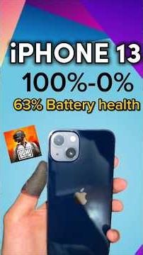 iphone 13 bgmi battery DRAIN 100%-0%🔥63 Battery Health
