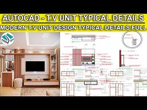 Modern T.v Unit Detail Drawings Working -Autocad 2020- Watch And Learn-#interiordesign #architecture