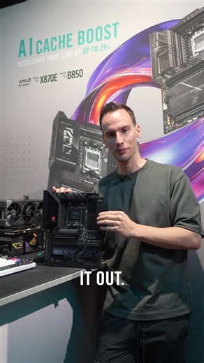 ROG Global on Instagram: "🚀 Ready to boost your local LLM speed?⁣ ⁣ ⚡ Get up to 29% more speed with AI Cache Boost — only on ASUS AMD 800 & 600 series with Ryzen™ 9000.⁣ 🛠 Tested with optimized DRAM & FCLK tuning. ⁣ ⁣ Learn more: link in bio⁣ ⁣ #ASUSX870 #ASUSB850 #ASUSX670 #ASUSB650 #ROGGamescom2025 #UnlockTheROGLab"