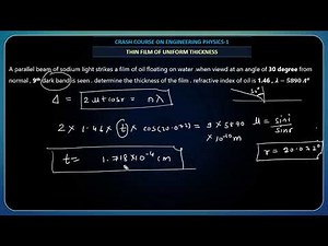 🛑 Quick Revision Of Problems Based on thickness | Uniform thickness thin film