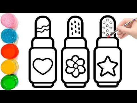 3 lipstick for children, toddlers | Makeup drawing easy‪@Shapeoholic1‬