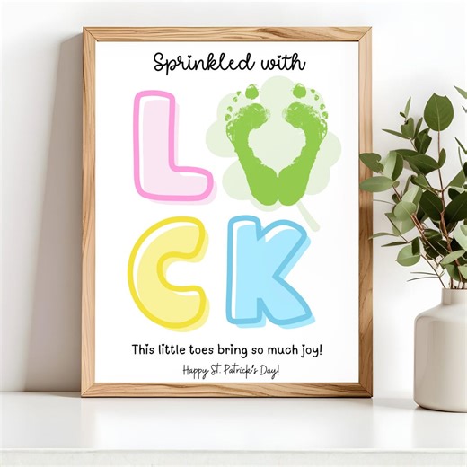St. Patrick’s Day Footprint Keepsake Printable, Sprinkled With Luck Art, Kids St Patrick Craft, Baby Toddler Keepsake, Instant Download - Etsy UK