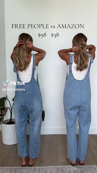 Free People vs Amazon Denim Jumpsuit Comparison