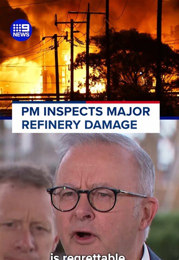 PM Inspects Corio Oil Refinery Fire Damage