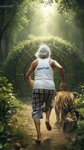 Tiger Attack in Jungle 😱 Hidden Bamboo Bunker Saved His Life! #shorts #ai