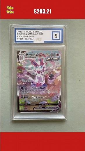 Sylveon VMAX 212/203 Evolving Skies Alt Art Full Art Pokemon Card graded 9